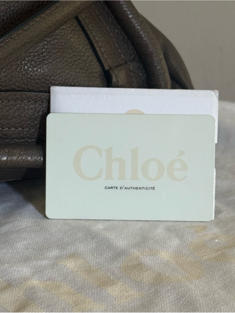 Authenticated Chloe Paraty Leather Handbag in Grey Taupe! EUC! COA! - Picture 13 of 16